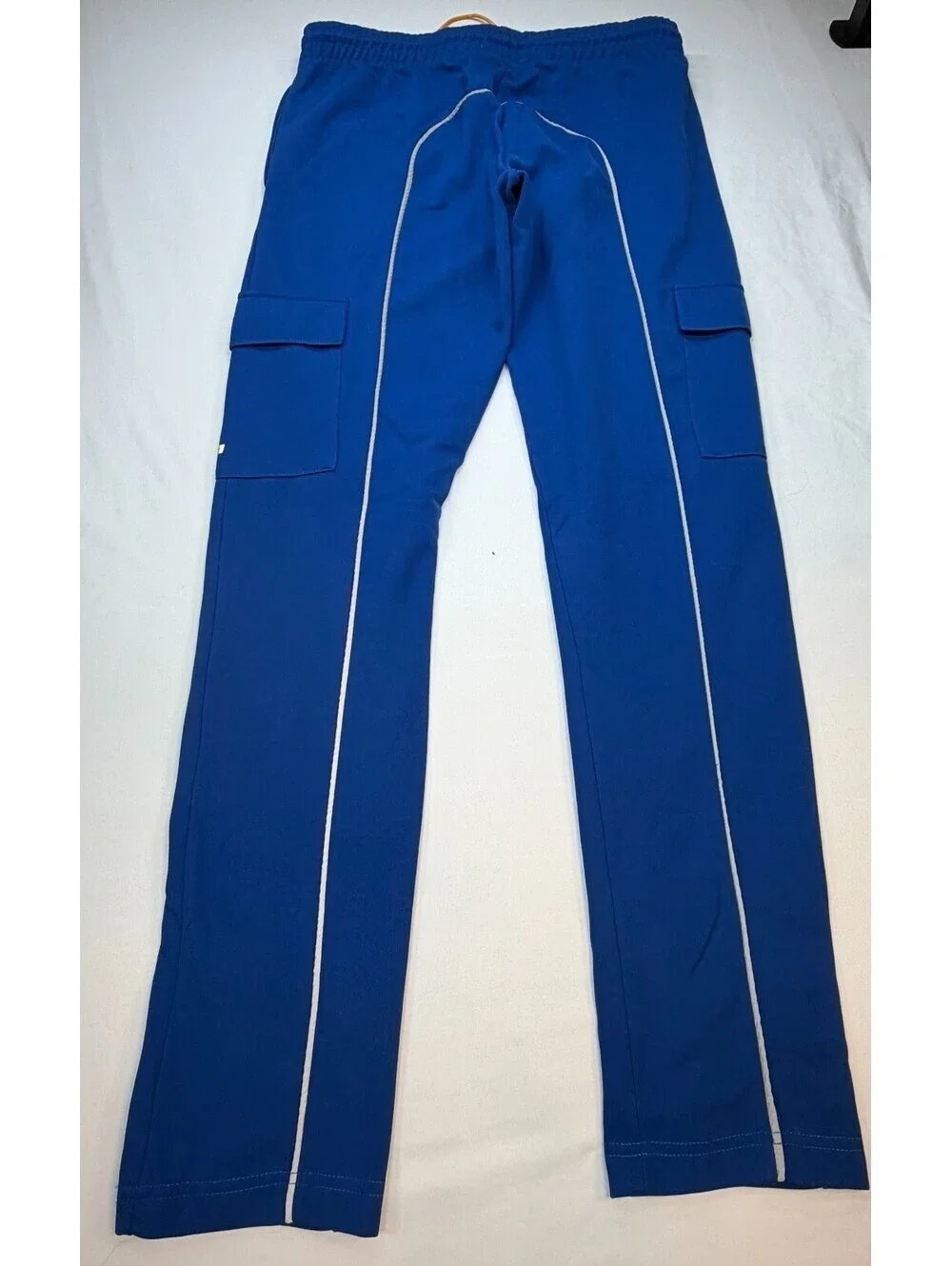EPTM Men's Pants Cargo Pocket Drawstring Flat Front Mid Rise Size 34 Blue